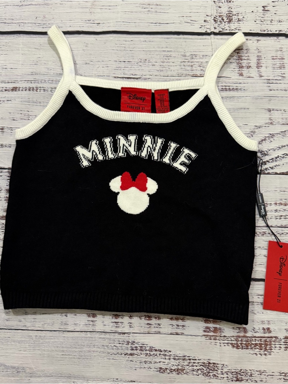 Disney x Forever 21 Minnie Black Tank with White Trim size medium